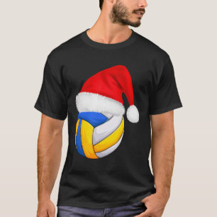 Volleyball Christmas Santa Hat Funny Santa Xmas Ap T-Shirt