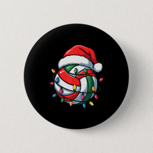Volleyball Christmas Santa Hat Volleyball Srt Men  6 Cm Round Badge