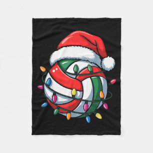 Volleyball Christmas Santa Hat Volleyball Srt Men Fleece Blanket