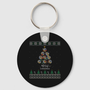 Volleyball Christmas Tree Xmas Gift For Volleyball Key Ring