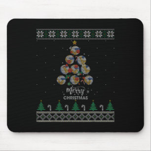 Volleyball Christmas Tree Xmas Gift For Volleyball Mouse Pad