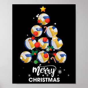 Volleyball Christmas Tree Xmas Gift For Volleyball Poster