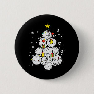 Volleyball Christmas Tree Xmas Sports Player Men W 6 Cm Round Badge