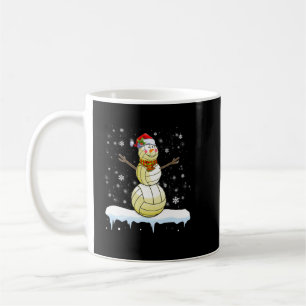 Volleyball Christmas Volleyball Snowman Lights Boy Coffee Mug