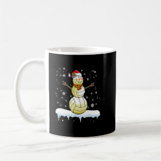 Volleyball Christmas Volleyball Snowman Lights Boy Coffee Mug