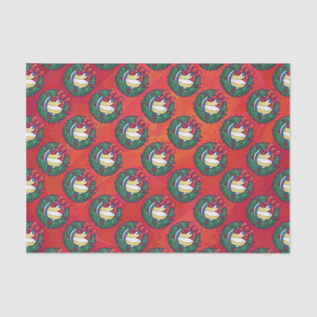 Volleyball Christmas Wreath Tissue Paper (Front)
