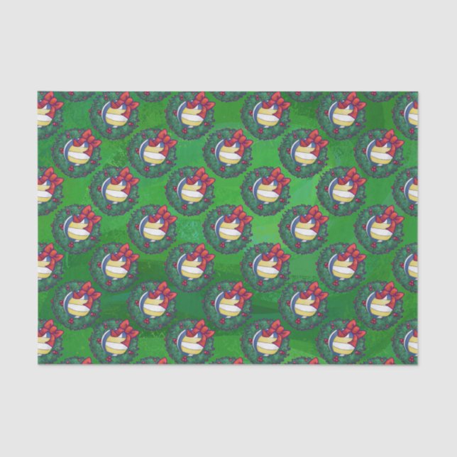 Volleyball Christmas Wreath Tissue Paper (Front)