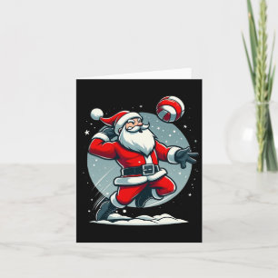 Volleyball Christmas Xmas Christmas Santa Volleyba Card