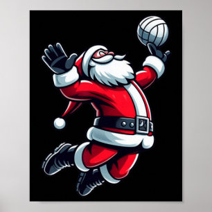 Volleyball Christmas Xmas Christmas Santa Volleyba Poster