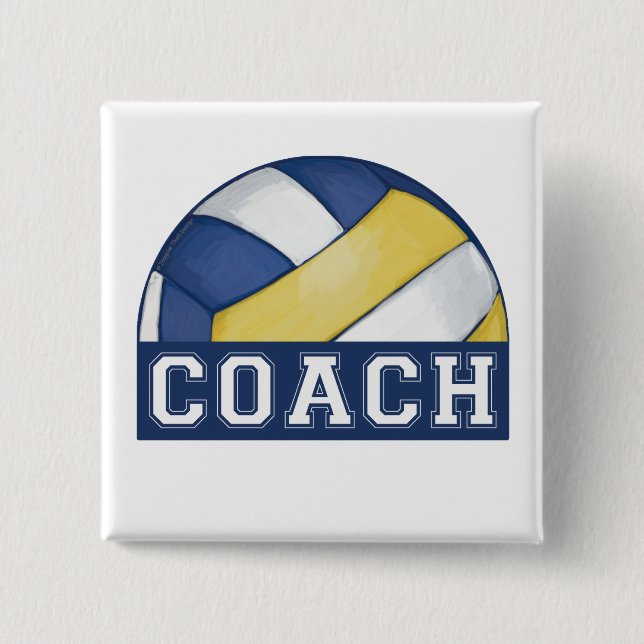 Volleyball Coach 15 Cm Square Badge (Front)