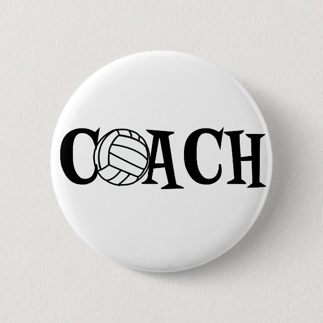Volleyball Coach 6 Cm Round Badge (Front)