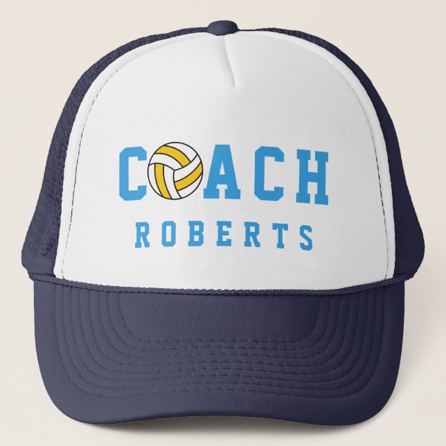 volleyball COACH [custom name] Trucker Hat (Front)