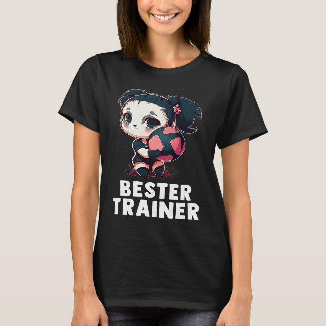 Volleyball coach  cute panda girl volleyball T-Shirt (Front)