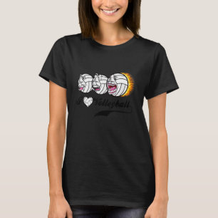 Volleyball Coach Dad Mum Faces I Heart Volleyball T-Shirt