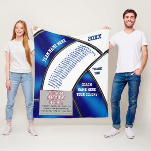 Volleyball Coach Gift Ideas, Photo, Players Names Fleece Blanket