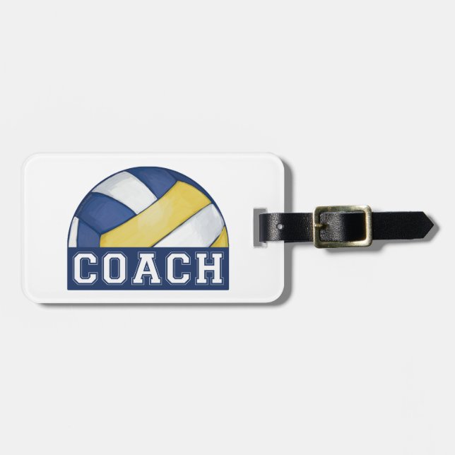 Volleyball Coach Luggage Tag (Front Horizontal)