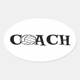Volleyball Coach Oval Sticker