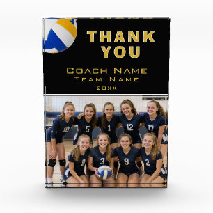 Volleyball Coach Player Name Photo Thank You Card Block