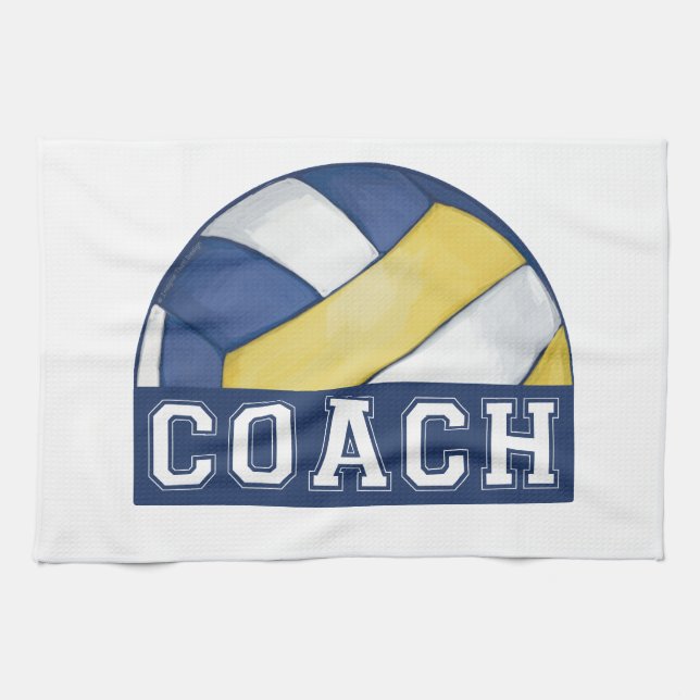 Volleyball Coach Tea Towel (Horizontal)