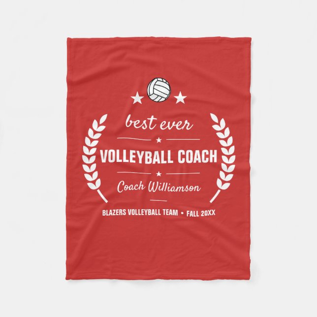 Volleyball Coach Team Thank You Gift Personalised Fleece Blanket (Front)