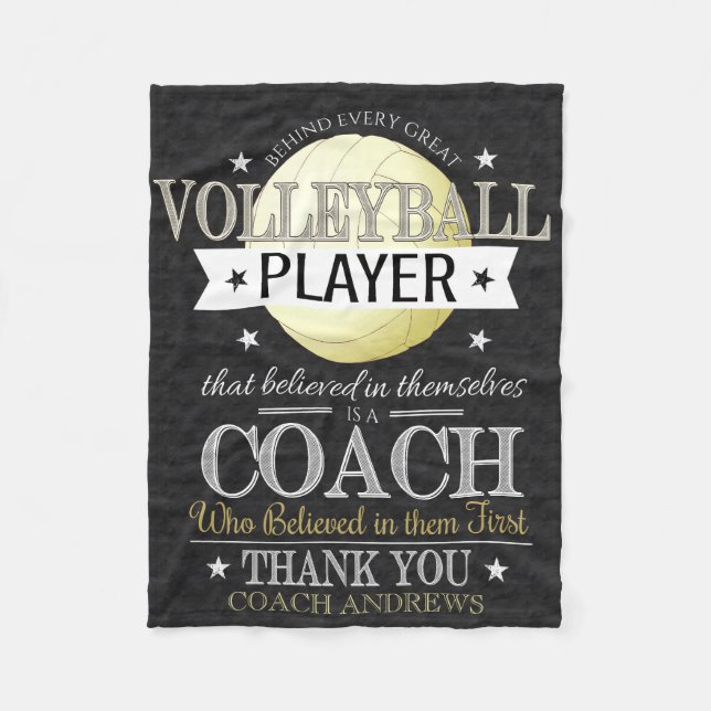 Volleyball Coach Thank You Gift Blanket (Front)