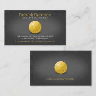 Volleyball Coach   Trainer Practice Lessons Business Card