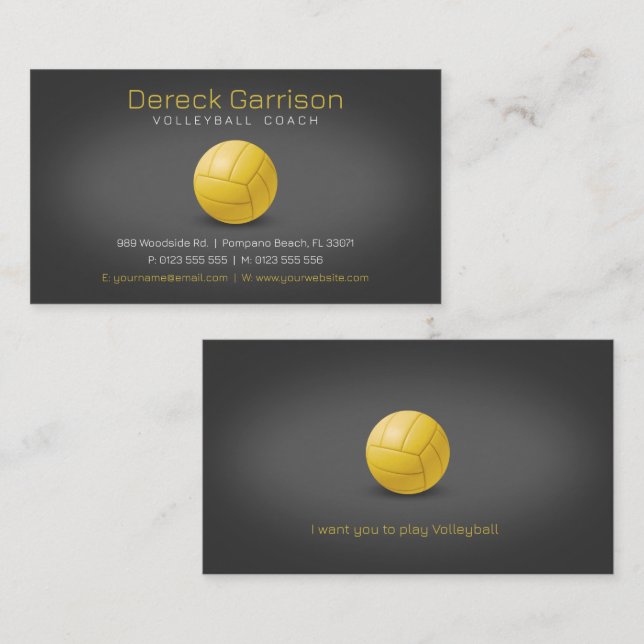 Volleyball Coach | Trainer Practice Lessons Business Card (Front/Back)