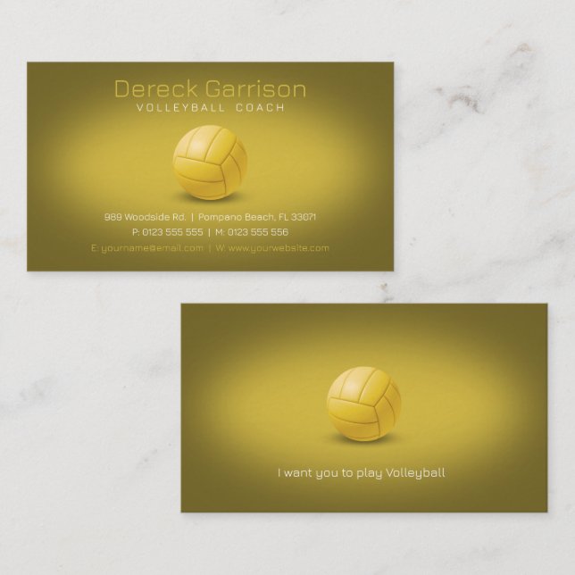 Volleyball Coach | Trainer Practice Lessons Business Card (Front/Back)
