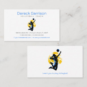 Volleyball Coach   Trainer Practice Lessons Business Card