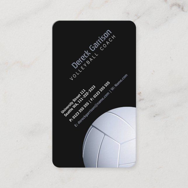 Volleyball Coach | Trainer Practice Lessons Business Card (Front)
