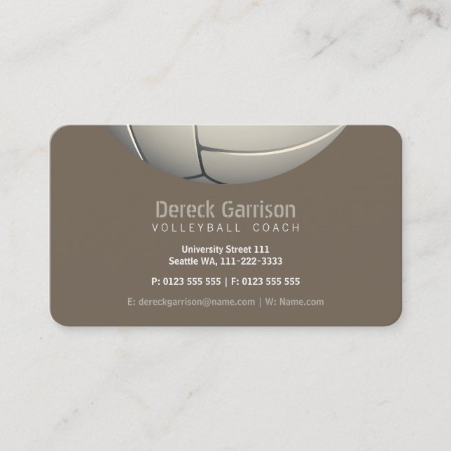 Volleyball Coach | Trainer Practice Lessons Business Card (Front)