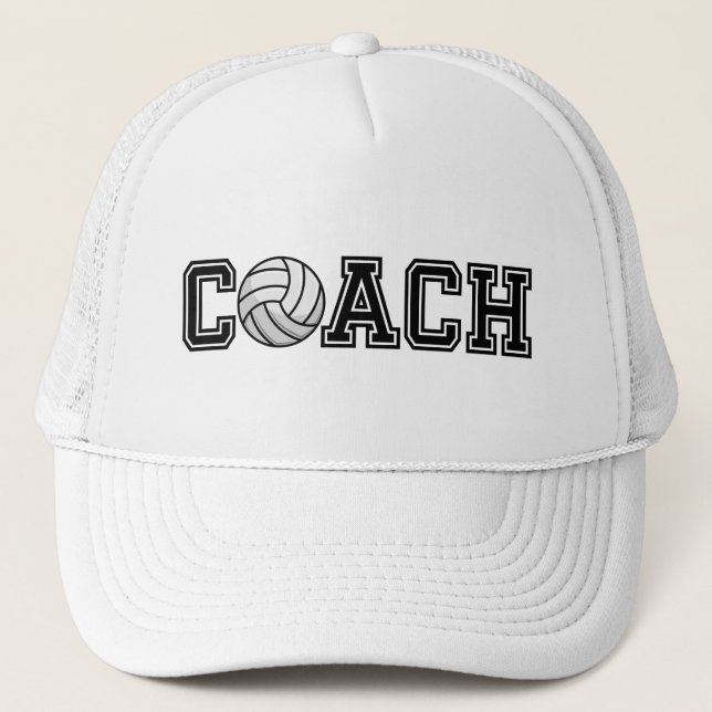 Volleyball Coach Typography Graphic Trucker Hat (Front)