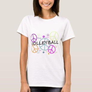 Volleyball Coloured Peace Signs T-Shirt