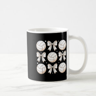 Volleyball Coquette Bow Volleyball Mama Sister Coffee Mug