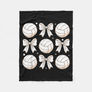 Volleyball Coquette Bow Volleyball Mama Sister Fleece Blanket