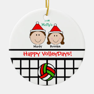 VolleyBall Couple 1st Personalise Ornament