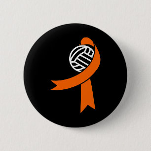 Volleyball Cure Leukaemia Cancer Awareness Ribbon 6 Cm Round Badge