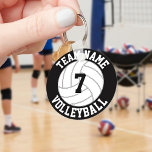 Volleyball Custom Team Name Colour & Player Number Key Ring<br><div class="desc">Create your own customised volleyball team keychains for volleyball players and coaches! Just click to personalise the template, and type in your own volleyball team name and player jersey numbers. You can even change the background colour - currently set on black - to your own team colours. These are a...</div>