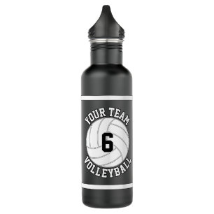 Volleyball Custom Team Name & Player Number Black 710 Ml Water Bottle