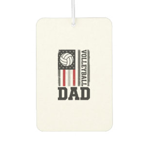 Volleyball Dad American Flag Vintage Engraving Des Car Air Freshener