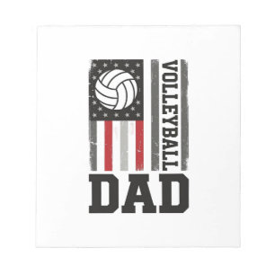 Volleyball Dad American Flag Vintage Engraving Des Notepad