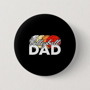 Volleyball dad daddy cool father's day men retro 6 cm round badge