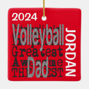 Volleyball Dad Extraordinaire CUSTOM Ceramic Ornament