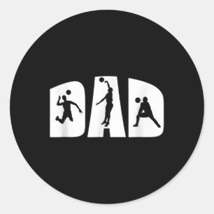 Volleyball Dad Father Beach Volleyball Player Fath Classic Round Sticker