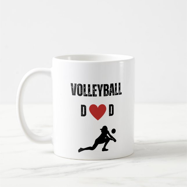 Volleyball Dad (Female Athlete) Coffee Mug (Left)