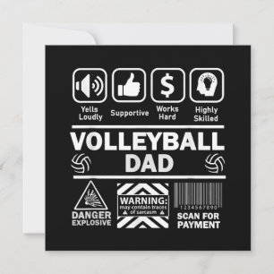 Volleyball Dad Funny Contents of Sports Father Invitation
