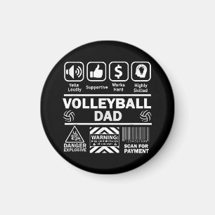 Volleyball Dad Funny Contents of Sports Father Magnet