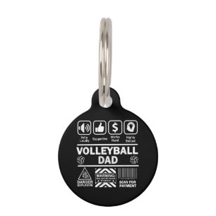 Volleyball Dad Funny Contents of Sports Father Pet Tag