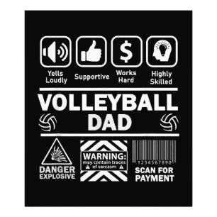 Volleyball Dad Funny Contents of Sports Father Photo Print