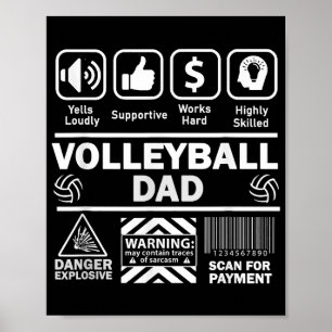 Volleyball Dad Funny Contents of Sports Father Poster